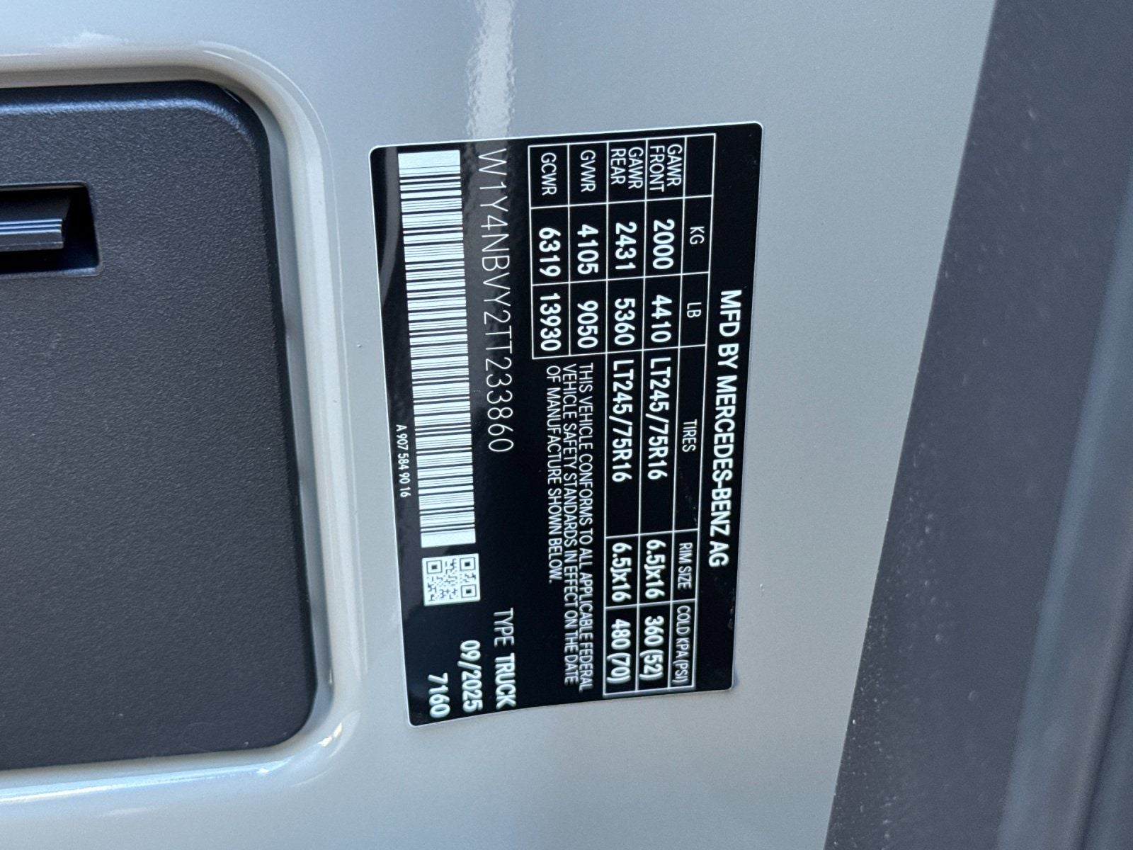 2026 Mercedes-Benz Sprinter 2500 Cargo 144 WB 4MATIC®