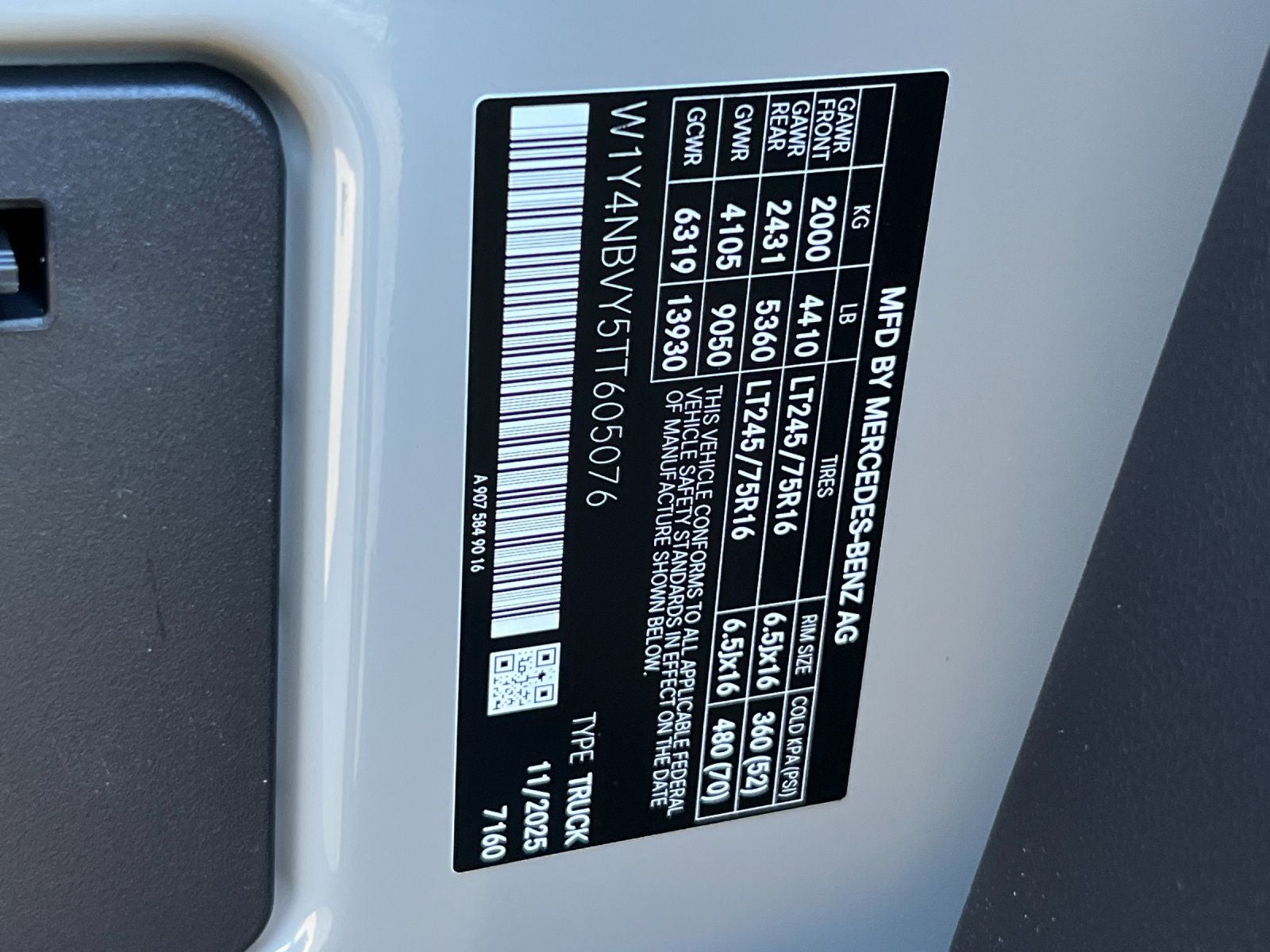 2026 Mercedes-Benz Sprinter 2500 Cargo 144 WB 4MATIC®