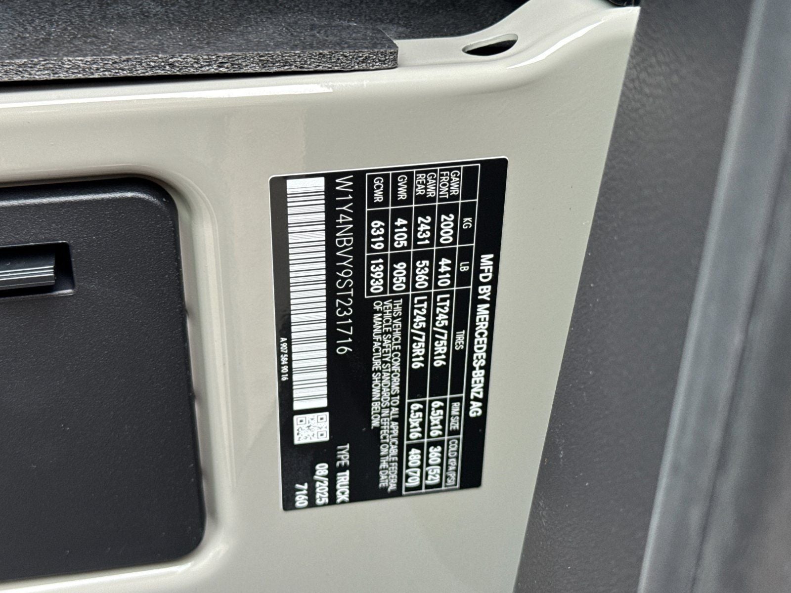 2025 Mercedes-Benz Sprinter 2500 Cargo 144 WB 4MATIC®