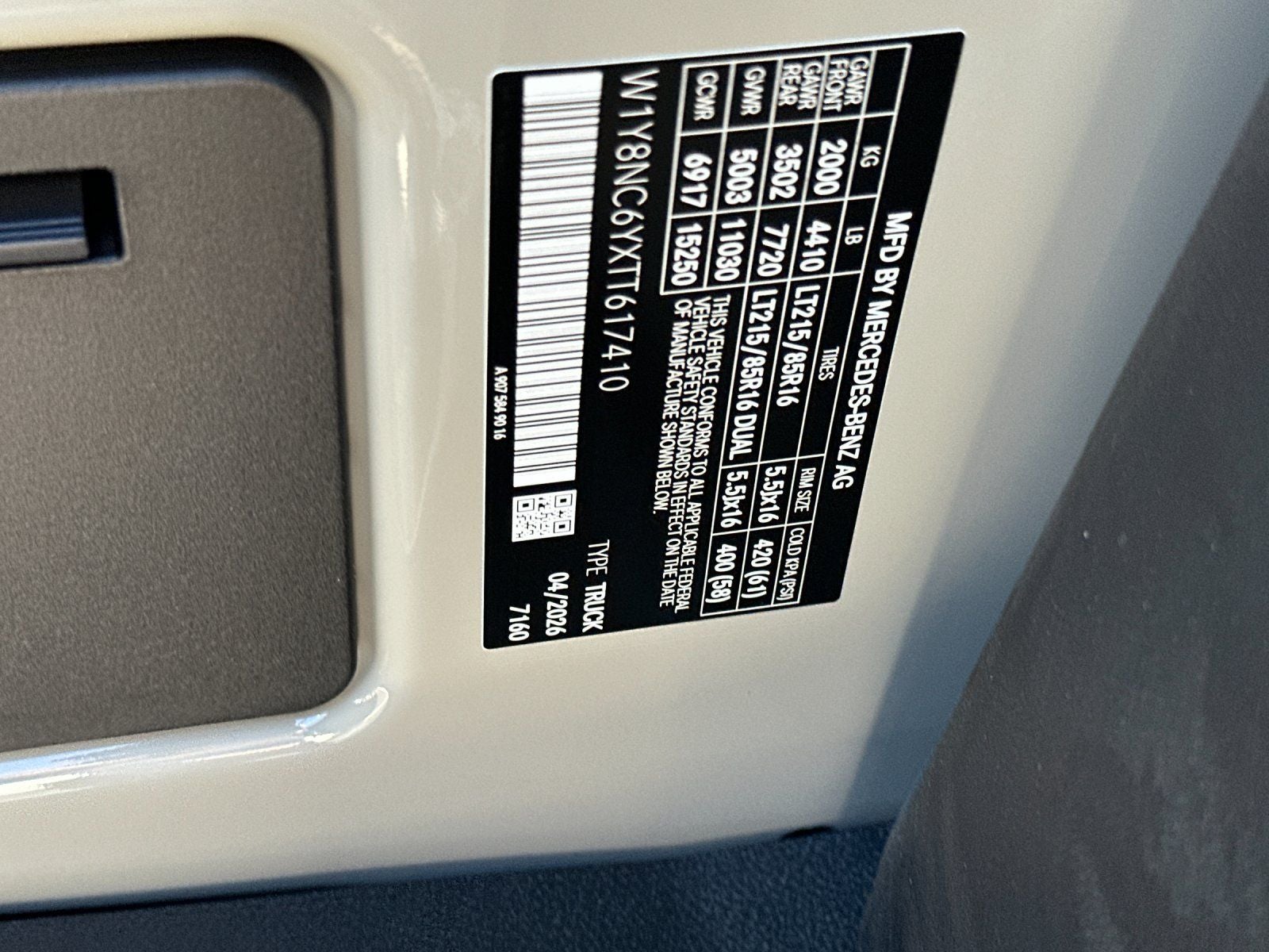 2026 Mercedes-Benz Sprinter 3500XD Cargo 170 WB 4MATIC®