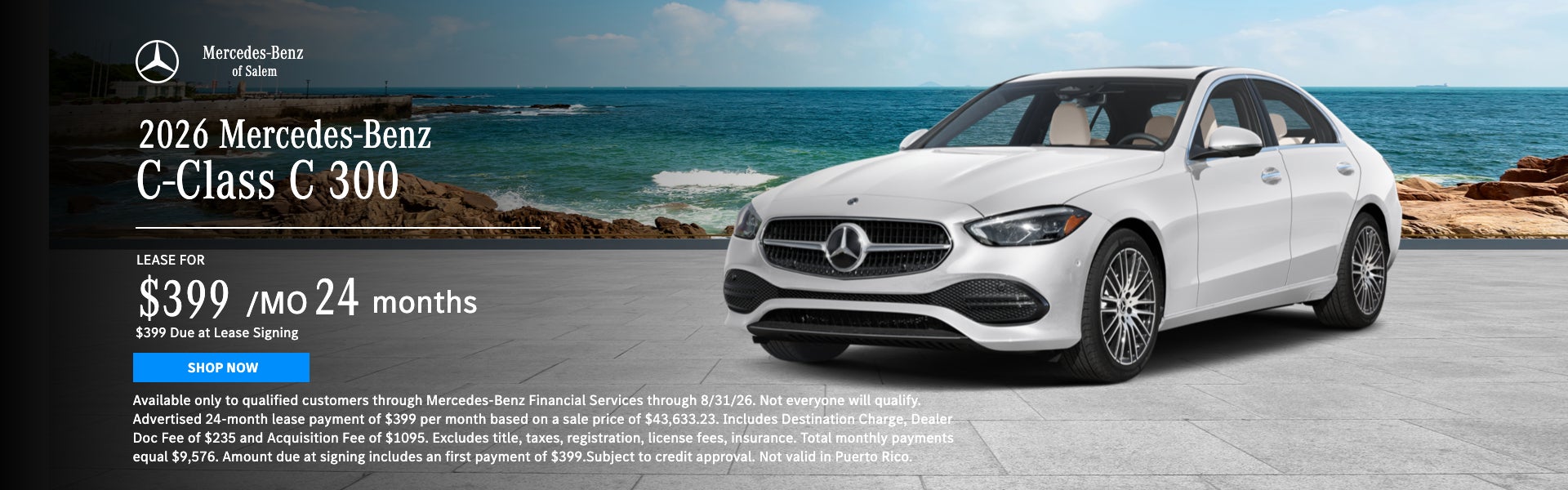 Mercedes-Benz C300 lease special at Mercedes of Salem Oregon