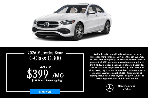 Mercedes-Benz C300 lease special at Mercedes of Salem Oregon