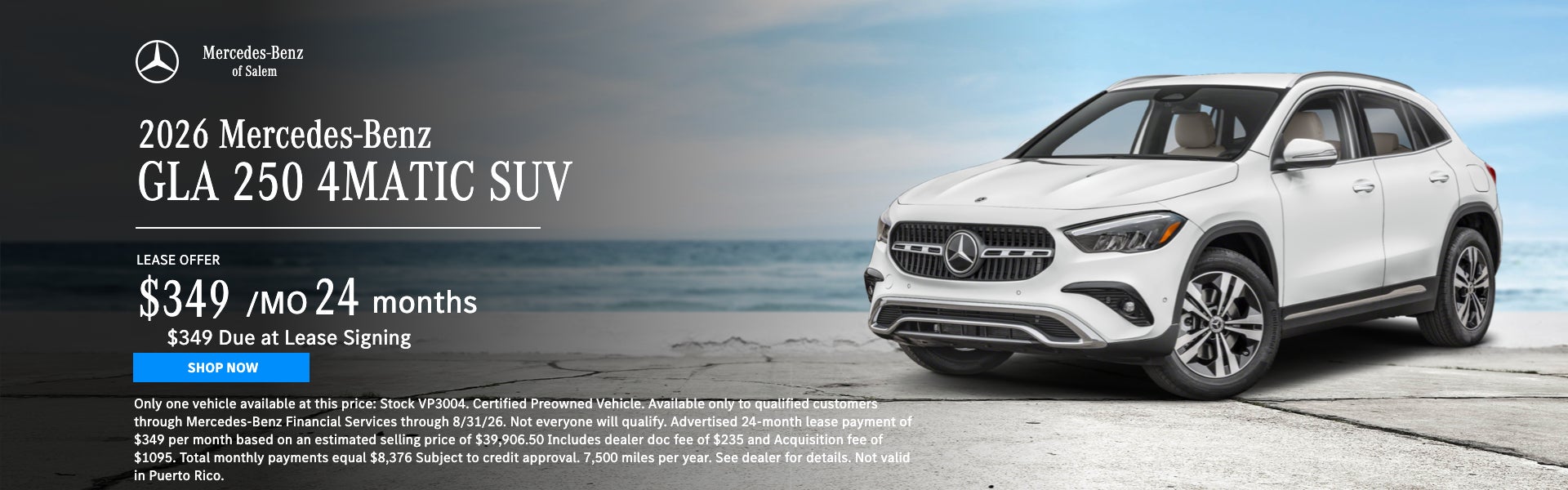 GLA 250 4MATIC Lease Special Mercedes of Salem Oregon