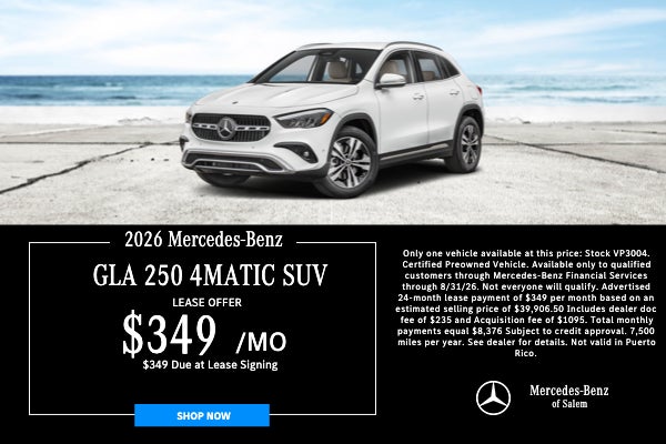 GLA 250 4MATIC Lease Special Mercedes of Salem Oregon