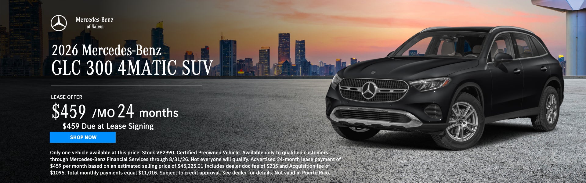 2026 GLC 300 Lease Special at Mercedes-Benz of Salem Oregon