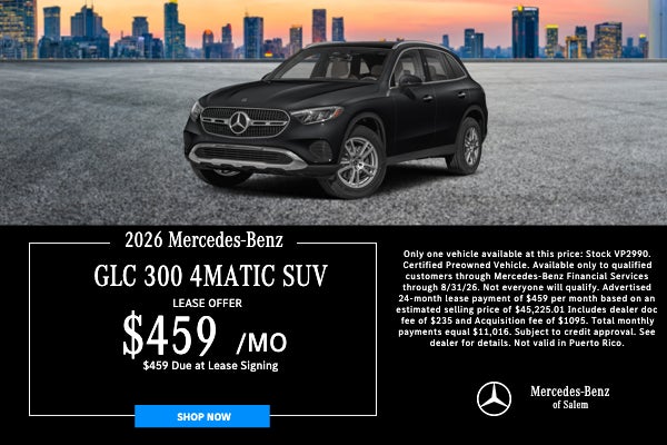 2026 GLC 300 Lease Special at Mercedes-Benz of Salem Oregon