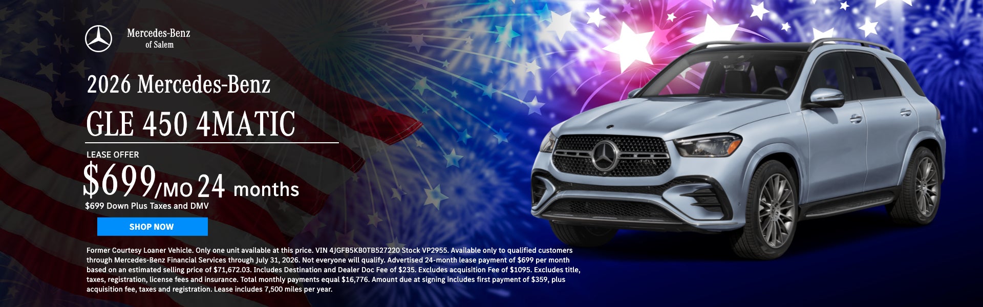 2026 Mercedes-Benz GLE 450 Lease Special Mercedes of Salem